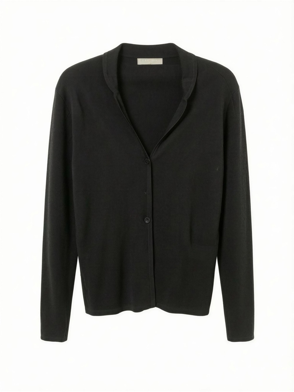 Women's Black Button-Front Knit Cardigan